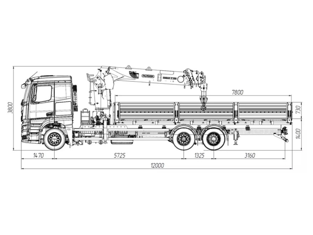Фото №1: Бортовой автомобиль KAMAZ-65658-1764-49 с КМУ Палфингер Инман ИТ-200 (мод. 7590-354044-49)
