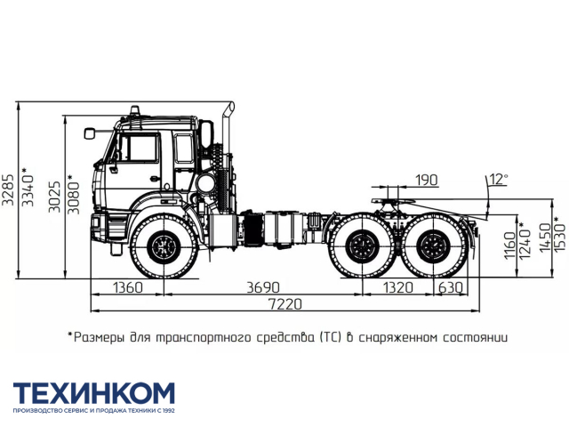 Фото №3: Седельный тягач KAMAZ-53504 (12 тонн, 6х6)