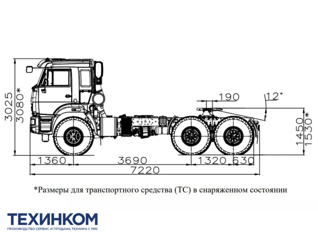 Фото №4: Седельный тягач KAMAZ-53504 (12 тонн, 6х6)