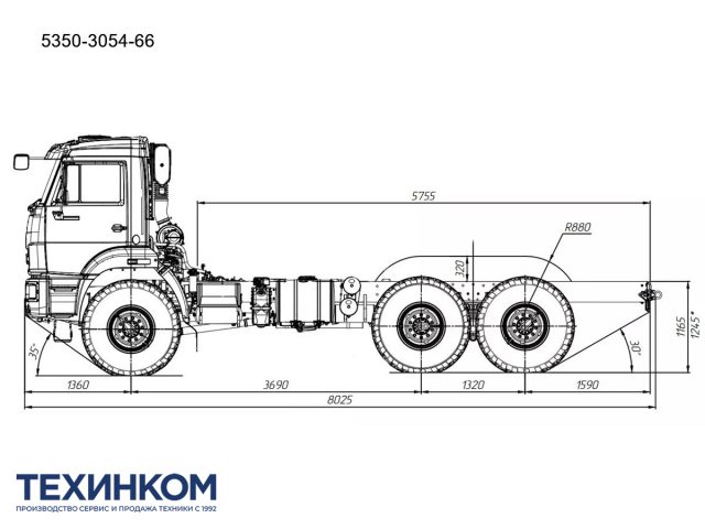 Фото №2: Шасси KAMAZ-5350 (8,6 тонн, 6х6)