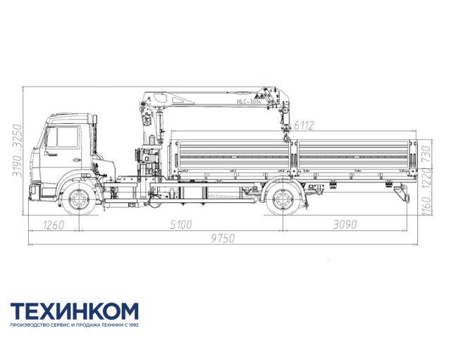 Фото №1: Бортовой автомобиль KAMAZ-4308-4014-69 с КМУ HKTC 3014 (мод. 6594-130841-69)