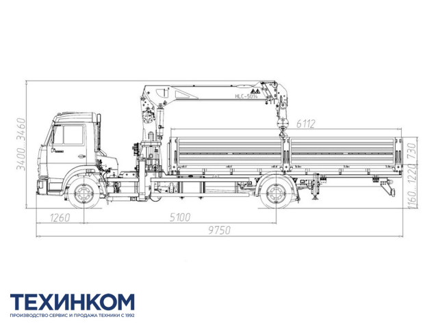 Фото №1: Бортовой автомобиль KAMAZ-4308-4014-69 с КМУ HKTC 5014 (мод. 6594-131041-69)
