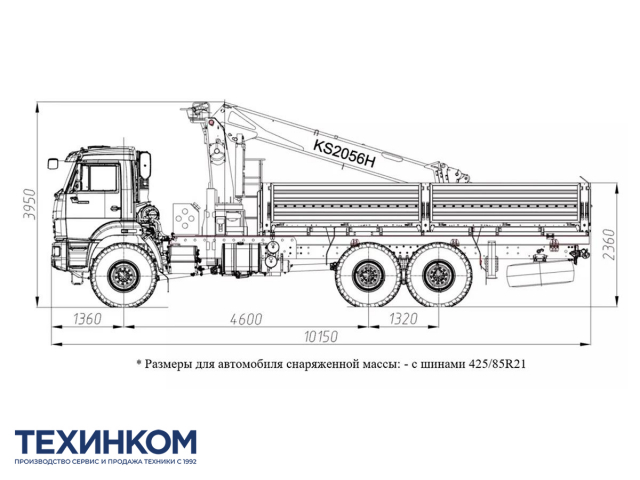 Фото №1: Бортовой автомобиль KAMAZ-43118-2095-48 с КМУ Kanglim 2056 (мод. 6591-12014B-48)