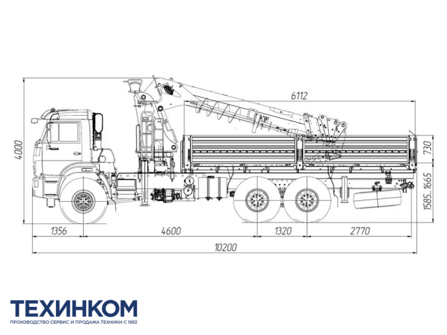 Фото №4: Бортовой автомобиль KAMAZ-43118-2095-48 с КМУ XCMG SQS 200-6 + БУР 350 мм (мод. 6591-15094B-48)
