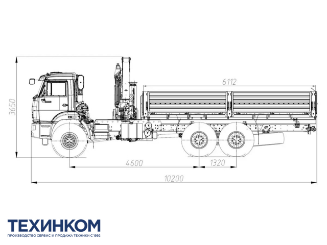Фото №1: Бортовой автомобиль KAMAZ-43118-2095-48 с КМУ Палфингер Инман ИМ-240N (мод. 6591-35014B-48)