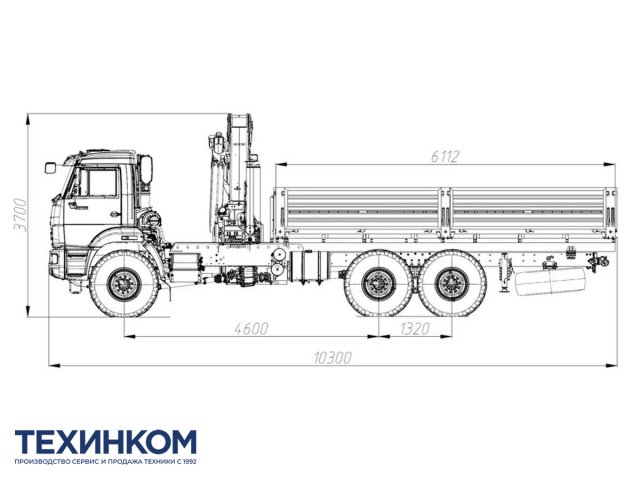 Фото №1: Бортовой автомобиль KAMAZ-43118-2095-48 с КМУ Палфингер Инман ИМ-320С (мод. 6591-35154В-48)