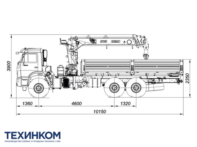 Фото №1: Бортовой автомобиль KAMAZ-43118-2095-48 с КМУ Палфингер Инман ИТ-150 (мод. 6591-3804В-48)