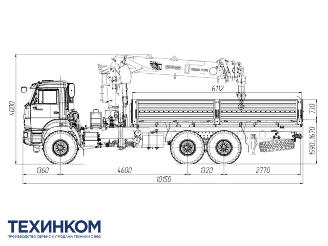 Фото №1: Бортовой автомобиль KAMAZ-43118-2095-48 с КМУ Палфингер Инман ИТ-200 (мод. 6591-35324В-48)