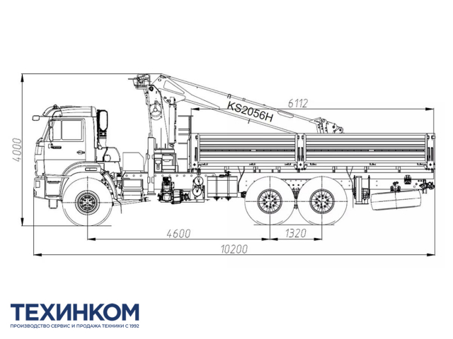 Фото №1: Бортовой автомобиль KAMAZ-43118-3027-48 с КМУ Kanglim 2056 (мод. 6591-12016A-48)