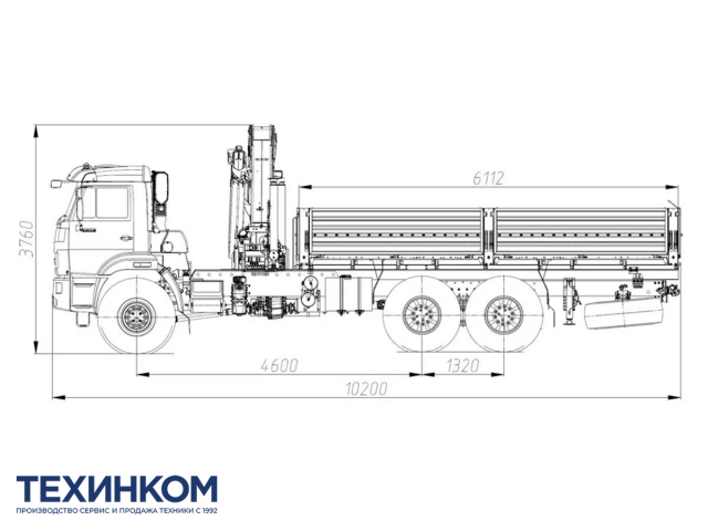 Фото №1: Бортовой автомобиль KAMAZ-43118-3027-48 с КМУ Палфингер Инман ИМ-320С (мод. 6591-35156А-48)