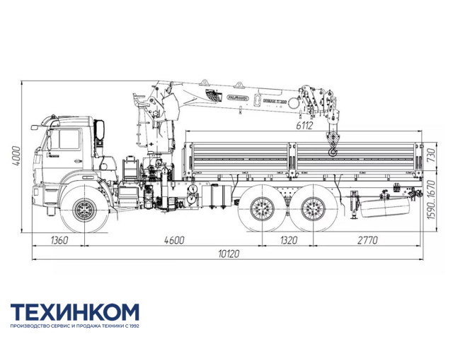 Фото №1: Бортовой автомобиль KAMAZ-43118-3027-48 с КМУ Палфингер Инман ИТ-200 (мод. 6591-35326А-48)