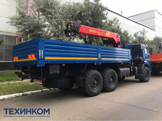 Фото №2: Бортовой автомобиль KAMAZ-43118-3027-48 с КМУ Полфингер Инман ИТ-150 (мод. 6591-3806А-48)