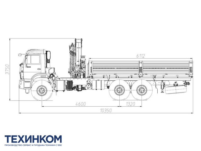 Фото №1: Бортовой автомобиль KAMAZ-43118-23027-50 с КМУ Палфингер Инман ИМ-320С (мод. 6591-351565-50)