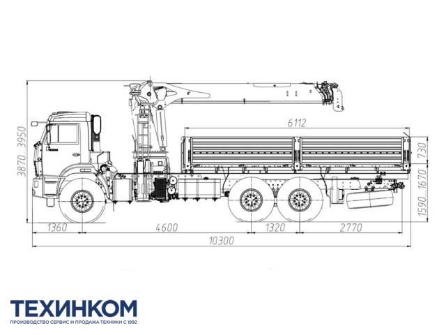 Фото №1: Бортовой автомобиль KAMAZ-43118-73094-50 с КМУ XCMG SQS 300-5 (мод. 6591-153091-50)
