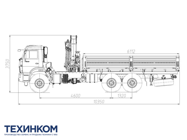 Фото №1: Бортовой автомобиль KAMAZ-43118-73094-50 с КМУ Палфингер Инман ИМ-320С (мод. 6591-351591-50)