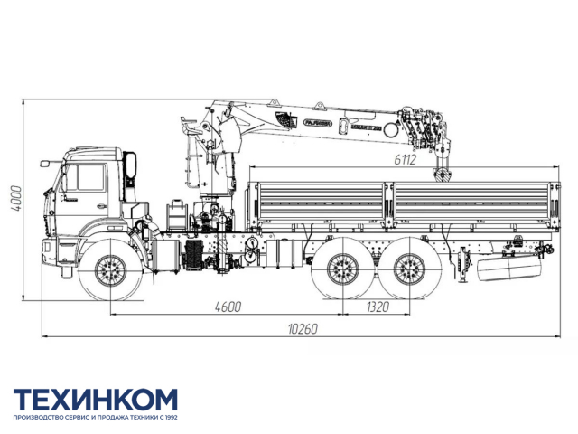 Фото №1: Бортовой автомобиль KAMAZ-43118-73094-50 с КМУ Палфингер Инман ИТ-200 (мод. 6591-353291-50)