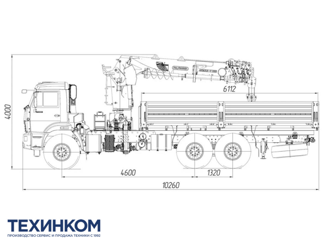 Фото №1: Бортовой автомобиль KAMAZ-43118-73094-50 с КМУ Палфингер Инман ИТ-200 + бур (мод. 6591-1116691-50)