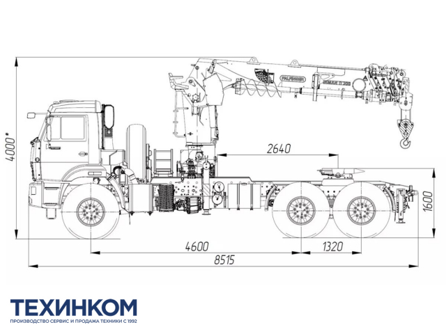 Фото №2: Бортовой автомобиль KAMAZ-43118-73094-50 с КМУ Палфингер Инман ИТ-200 + бур + люлька (мод. 6591-1116591-50)