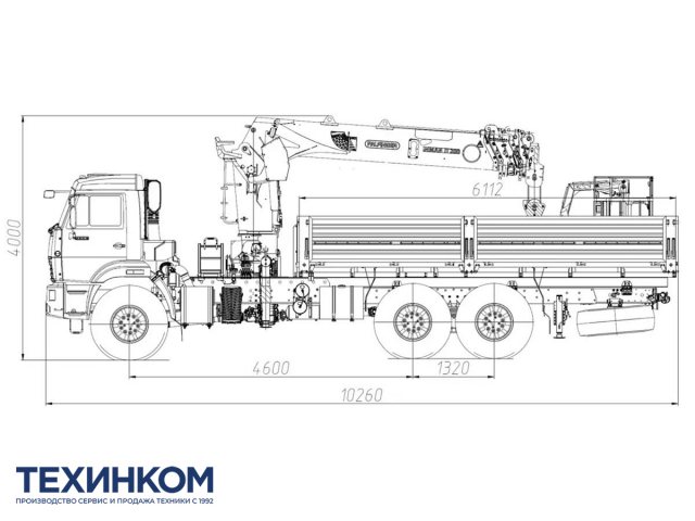 Фото №1: Бортовой автомобиль KAMAZ-43118-73094-50 с КМУ Палфингер Инман ИТ-200 + люлька (мод. 6591-1116991-50)