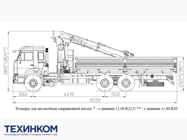 Фото №2: Бортовой автомобиль KAMAZ-65115-3094-48 с КМУ Horyong HRS-216 (мод. 6590-162223-48)