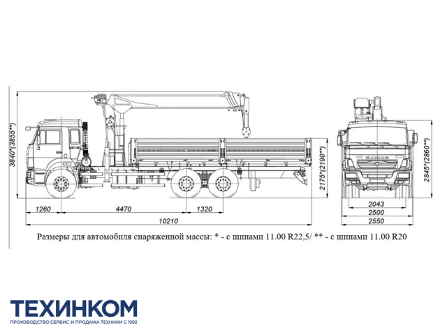 Фото №1: Бортовой автомобиль KAMAZ-65115-3094-48 с КМУ Kanglim 2056 (мод. 6590-121723-48)