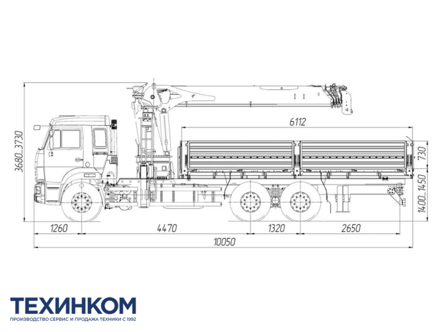 Фото №1: Бортовой автомобиль KAMAZ-65115-3094-48 с КМУ XCMG SQS 300-5 (мод. 6590-153023-48)