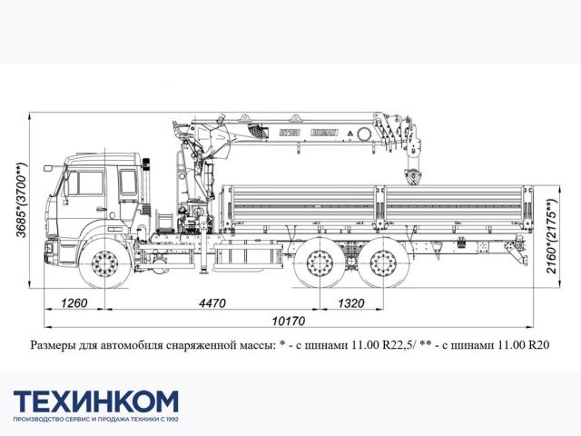 Фото №1: Бортовой автомобиль KAMAZ-65115-3094-48 с КМУ Палфингер Инман ИТ-150 (мод. 6590-111023-48)