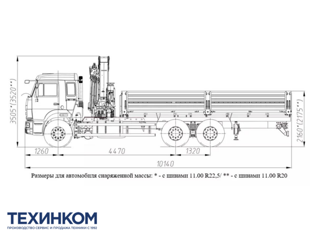 Фото №1: Бортовой автомобиль KAMAZ-65115-4094-56 с КМУ Палфингер Инман ИМ-320С (мод. 6590-351150-56)