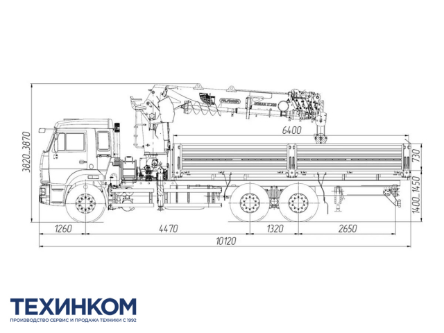 Фото №1: Бортовой автомобиль KAMAZ-65115-4094-56 с КМУ Палфингер Инман ИТ-200 + бур (мод. 6590-357450-56)