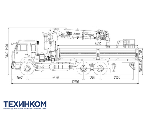 Фото №1: Бортовой автомобиль KAMAZ-65115-4094-56 с КМУ Палфингер Инман ИТ-200 + бур + сертифицир. люлька с ДУ (мод. 6590-357750-56)