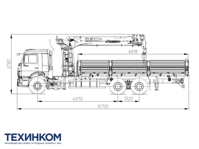 Фото №1: Бортовой автомобиль KAMAZ-65117-3010-48 с КМУ XCMG SQS 200-6 (мод. 6590-151821-48)