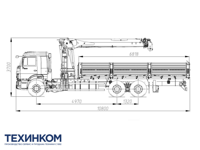 Фото №1: Бортовой автомобиль KAMAZ-65117-3010-48 с КМУ XCMG SQS 250RU-5 (мод. 6590-151121-48)