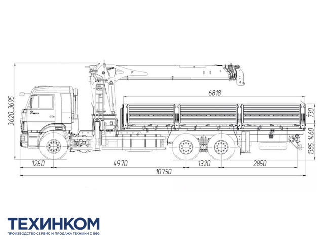 Фото №1: Бортовой автомобиль KAMAZ-65117-3010-48 с КМУ XCMG SQS 300-5 (мод. 6590-151521-48)