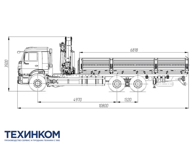 Фото №1: Бортовой автомобиль KAMAZ-65117-3010-48 с КМУ Палфингер Инман ИМ-320С (мод. 6590-350721-48)