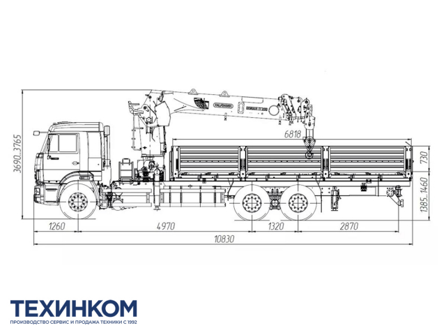 Фото №1: Бортовой автомобиль KAMAZ-65117-3010-48 с КМУ Палфингер Инман ИТ-200 (мод. 6590-354221-48)