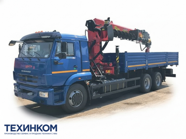 Фото №1: Бортовой автомобиль KAMAZ-65117-3010-48 с КМУ Палфингер Инман ИТ-200 + бур (мод. 6590-357321-48)