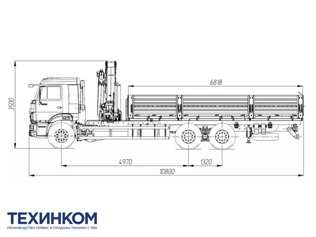 Фото №1: Бортовой автомобиль KAMAZ-65117-4010-48 с КМУ Палфингер Инман ИМ-320С (мод. 6590-350753-48)