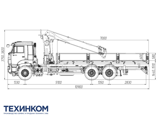 Фото №3: Бортовой автомобиль KAMAZ-65117-104020-49 с КМУ HORYONG HRS-216 (мод. 6590-1161755-49)