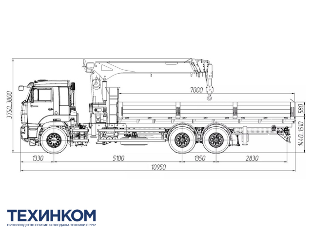 Фото №1: Бортовой автомобиль KAMAZ-65117-104020-49 с КМУ Kanglim 1256 (мод. 6590-1122355-49)