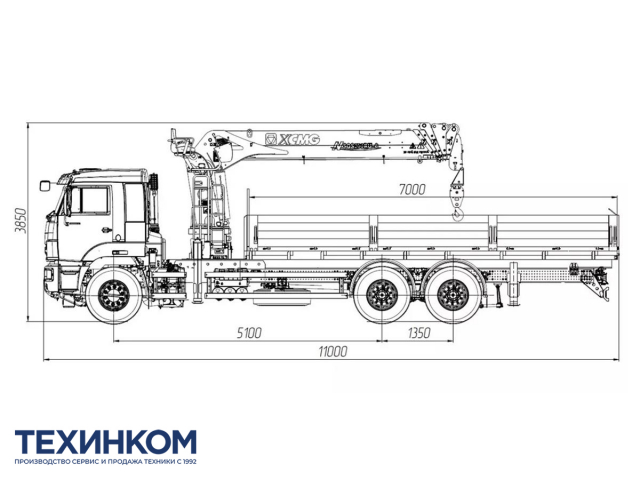 Фото №1: Бортовой автомобиль KAMAZ-65117-104020-49 с КМУ XCMG SQS 200-6 (мод. 6590-151955-49)