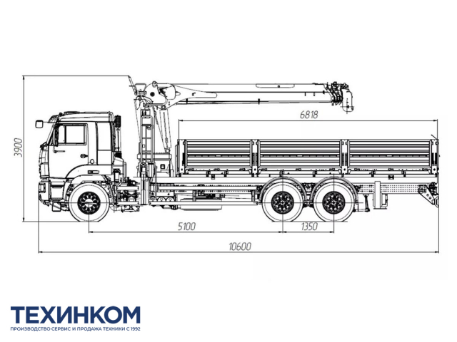 Фото №1: Бортовой автомобиль KAMAZ-65117-104020-49 с КМУ XCMG SQS 250RU-5 (мод. 6590-151155-49)