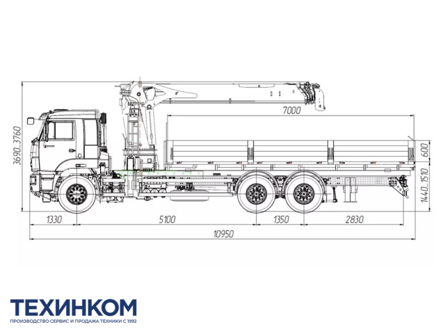 Фото №1: Бортовой автомобиль KAMAZ-65117-104020-49 с КМУ XCMG SQS 300-5 (мод. 6590-152955-49)