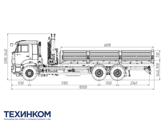 Фото №1: Бортовой автомобиль KAMAZ-65117-104020-49 с КМУ Палфингер Инман ИМ-150N (мод. 6590-33555-49)