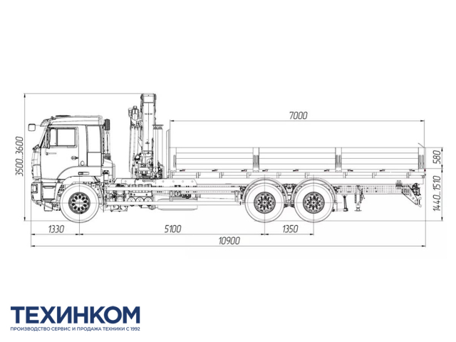 Фото №1: Бортовой автомобиль KAMAZ-65117-104020-49 с КМУ Палфингер Инман ИМ-320 (мод. 6590-1351055-49)