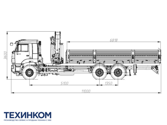 Фото №1: Бортовой автомобиль KAMAZ-65117-104020-49 с КМУ Палфингер Инман ИМ-320С (мод. 6590-350755-49)