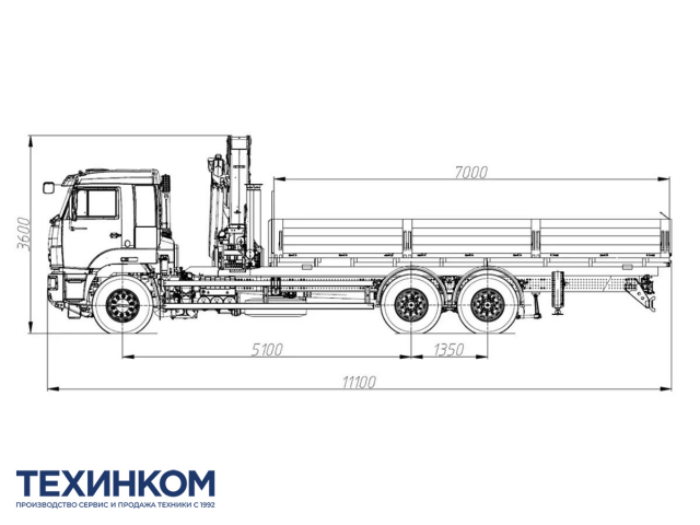 Фото №1: Бортовой автомобиль KAMAZ-65117-104020-49 с КМУ Палфингер Инман ИМ-320С (мод. 6590-1350855-49)
