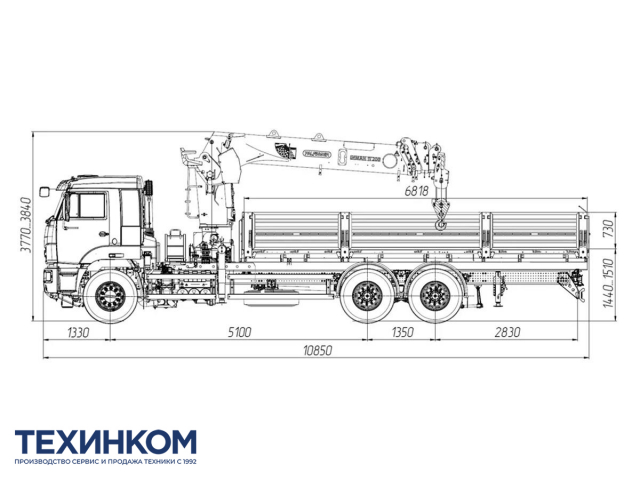 Фото №1: Бортовой автомобиль KAMAZ-65117-104020-49 с КМУ Палфингер Инман ИТ-200 (мод. 6590-353855-49)
