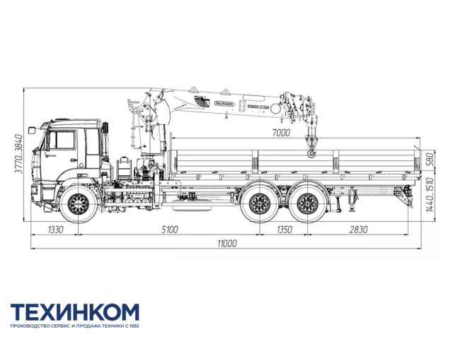 Фото №3: Бортовой автомобиль KAMAZ-65117-104020-49 с КМУ Палфингер Инман ИТ-200 (мод. 6590-2353155-49)