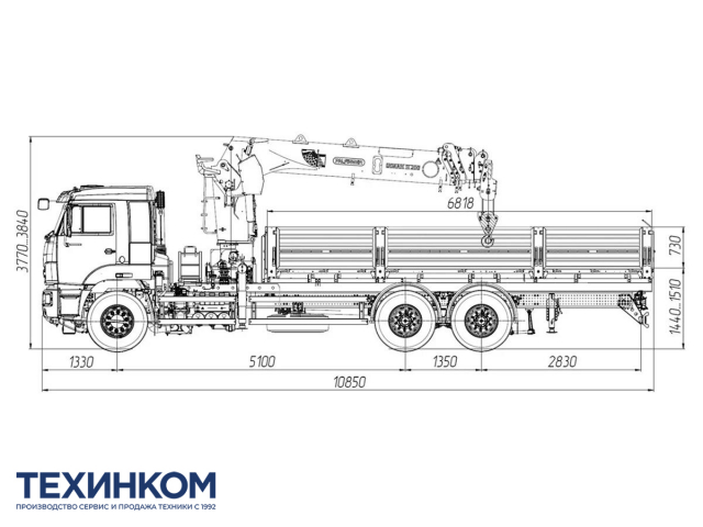 Фото №1: Бортовой автомобиль KAMAZ-65117-104020-49 с КМУ Палфингер Инман ИТ-200 + бур (мод. 6590-357355-49)