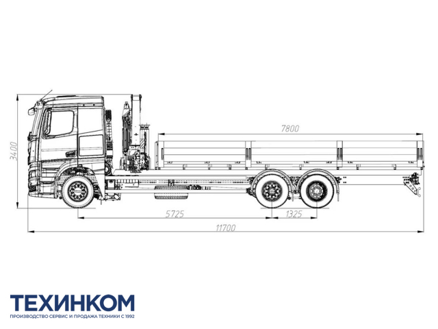 Фото №1: Бортовой автомобиль KAMAZ-65658-1764-49 с КМУ Палфингер Инман ИМ-240N (мод. 7590-352244-49)